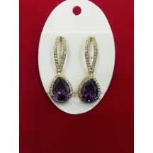 Golden Earrings purple  stoness